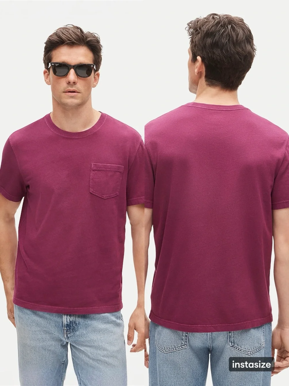 NWT J. Crew Vintage Wash Cotton Pocket T-Shirt in Maroon Sz S 💚🍄